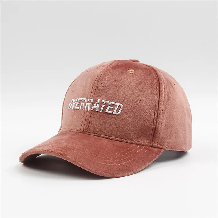 China Blank Custom Velvet Baseball Cap 