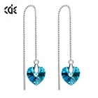 925 Long Earrings Earrings Silver Earring 925 Jewelry 925 Sterling Silver Fashion Thread Hanging Long Earrings