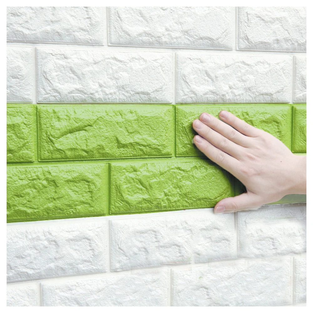 Waterproof, soundproof, self-adhesive, and shocking-absorbing 3d PE foam brick wall panel 
