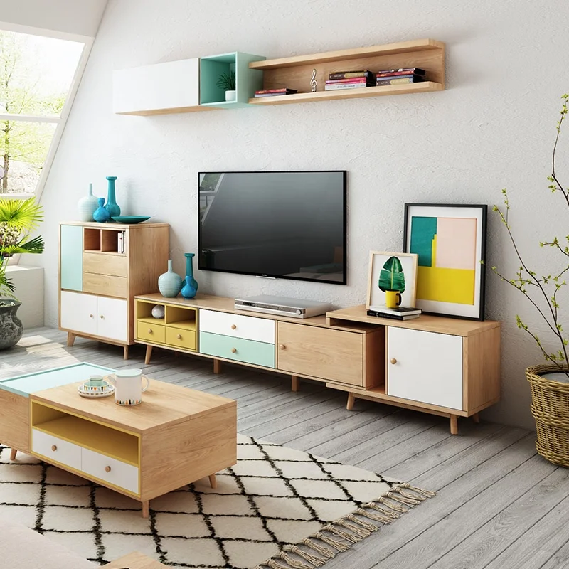 Home Living Room Furniture Modern Rectangular Storage Wooden Designs Stand Tv Unit Cabinet