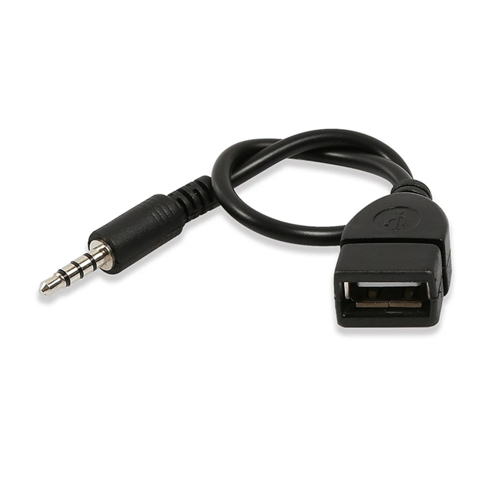 3.5mm Male AUX Audio Plug to USB 2.0 A Female Jack Converter Cord Cable Adapter 