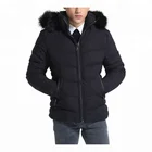 Wholesale European Style Quilted Winter Fur Collar Coat Men