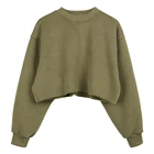 Fleece Sweatshirt Fleece Women Fleece Warm Crop Top Sweatshirt