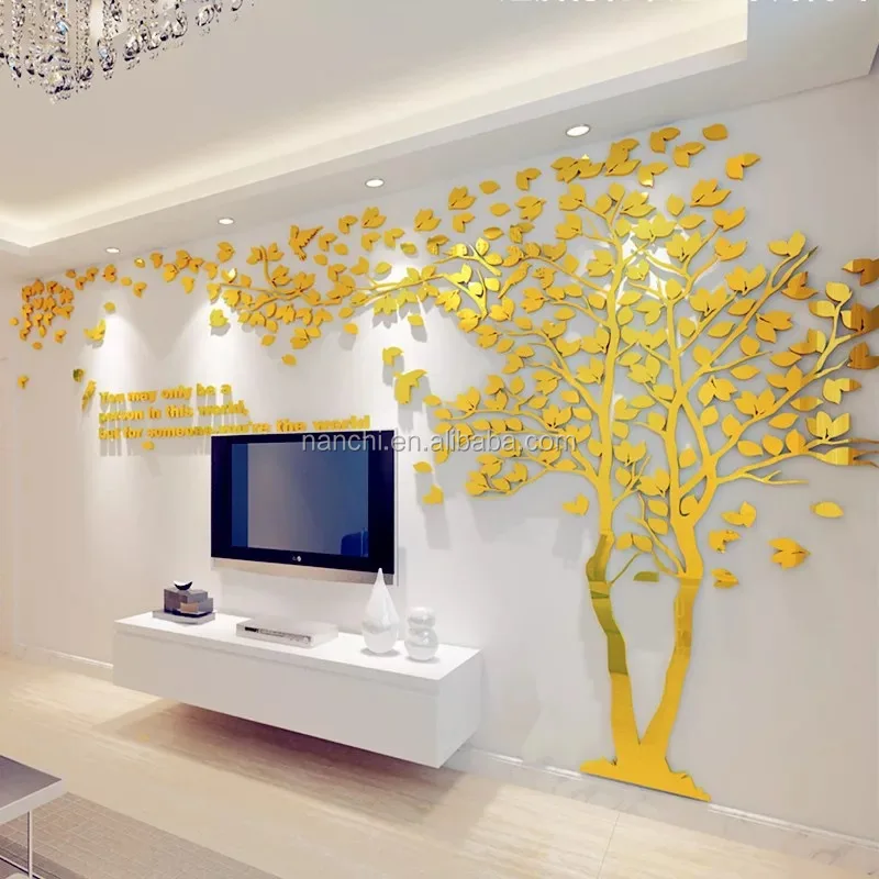 Lunch Ouderling stikstof 3d Mirror Tree Acrylic Wall Stickers Creative Lovers Tree Wall Decals Tv  Background Decoration Wall Stickers Home Decal - Buy 3d Mirror Tree Acrylic  Wall Stickers,Creative Lovers Tree Wall Decals,Tv Background Decoration