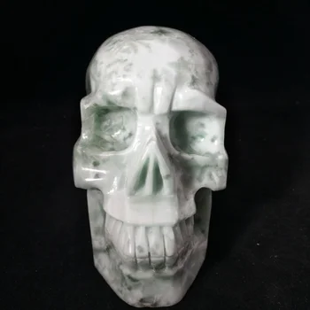 Wholesale Natural Snow Rock quartz Carved Skeleton Super Realistic Healing Crystal Skulls