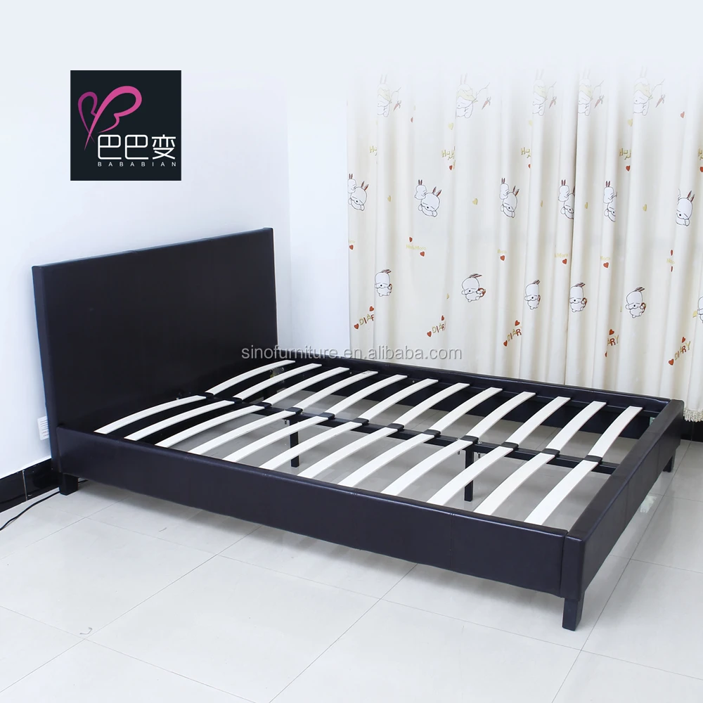 black leather king single bed