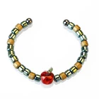 Bangle Designer Bracelet Matte Stone Gemstone Hematite Heishi Beads With Lion Head Charm Beaded Cuff Bangle Bracelet