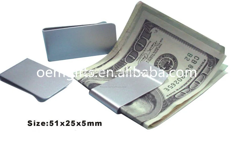 Unionpromo customized stainless steel blank metal money clip