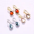 Blue Topaz Earrings White Gold Gemstone Dangle Hook 925 Sterling Silver Waterdrop Sky Blue Topaz Earrings