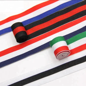 OKAY Wholesale grosgrain Black and White Woven stripe ribbon For DIY decoration,Red and White stripe ribbon