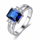Purple Ring Hot Sale 18k GP White Glod Plated Square Amethyst Purple Diamond AAA Cubic Zirconia Engagement Ring