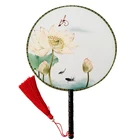 Fans Hand Fan Fan Fan Hand Fan Chinese Think Silk Round Mandarin Fans Round Wooden Hand Fan