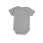 Infant Custom Solid Grey Infant Romper Super Soft Organic Cotton Baby Onesie