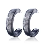 Earrings Korean Version Of Resin Earrings Fashion Personality Half Circle C Letter Simple Earrings