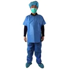 Scrub Scrubs Twinset Design Non Woven Material Disposable V-neck Scrub Suit Short Sleeve