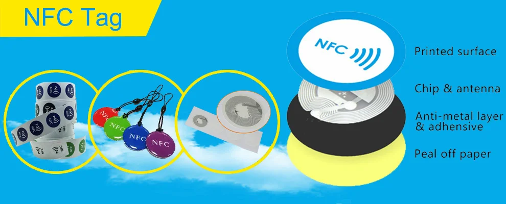 Heißer Verkauf Durchmesser 30 mm wasserdichter Epoxid-NFC-Tags-Aufkleber Social Media Sharing-Handy-Aufkleber NFC-Tag