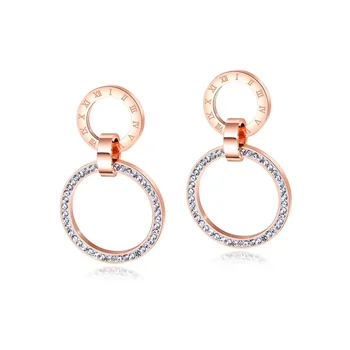 Elegant Circular Roman Number Noble Top Design Noblesse Earring Jewelry