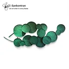 Leaf Metal Metal Wall Metal Sculpture Handmade Forged Green Lotus Leaf Metal Abstract 3D Wall Sculpture
