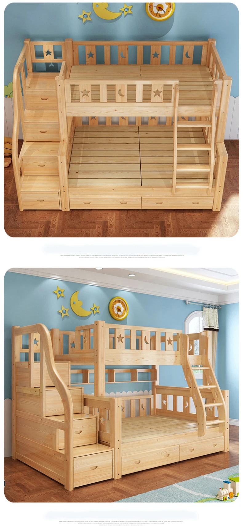 Home Furniture Cheap Used Pine Wood Kids Bunk Beds For Sale
