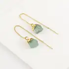 Earrings Delicate Natural Stone Birthstone Earrings Diamond Threader Raw Stone Earrings Gift For Her