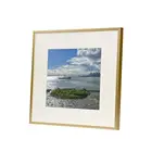 Gold Metal Frame Metal 12*12" Hot Sale Wholesale Custom Wall Hanging Mounting Aluminum Alloy Gold Metal Picture Frame