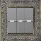 Electric Switch Aulmo Electric Switch UK Standard New Design Zinc Alloy Luxurious 4 Gang 2 Way Wall Switch Socket