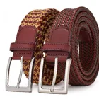 Belt Belts Cotton Rope Braided Bonded Leather Belt For Men Western Style Leather Belts With Cotton Rope Non Stretch