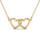 Women Design Double Heart Necklace Pendant 925 Silver 18k Gold Plating Accessories For Women Necklace
