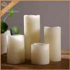 White Candle White Candles White Customized Logo Remote Control Flame Less White LED Wax Candle For Decoration