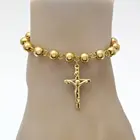 Rosary Religious Bead Bracelet Stainless Steel Beads Religious Rosary Cross Jesus Bracelet Wholesale