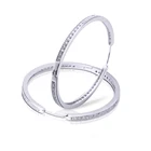 Large Earrings Earrings Earring Jewellery Fancy Large Hoop Silver Clip Earrings Stone Imitation Jewellery Thailand