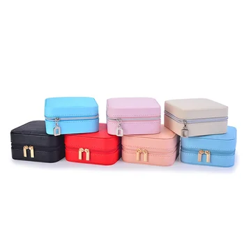 Hot Selling Earring Ear Stud PU Leather Portable Jewelry Case Packaging Gift Boxes Travel Jewelry Box For Women and Girls