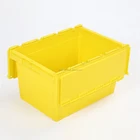 Container Wholesale PP Stackable And Nestable Heavy Duty 60L Moving Transport Plastic Container Storage Boxes Bins With Lid