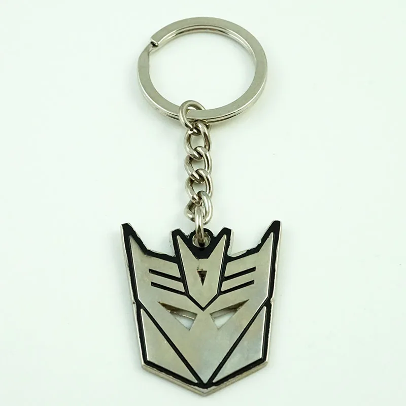 Transformers Autobots Decepticons Square Keychain Silver Keyring Pendants Gifts