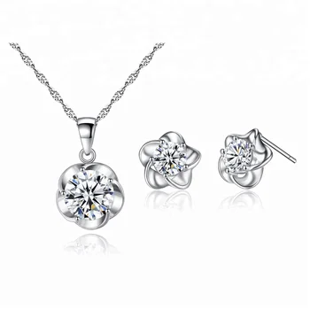 Plum Flower 925 Sterling Silver Jewelry Set Price Of 1 Carat Diamond Fashion Artificial Jewellery