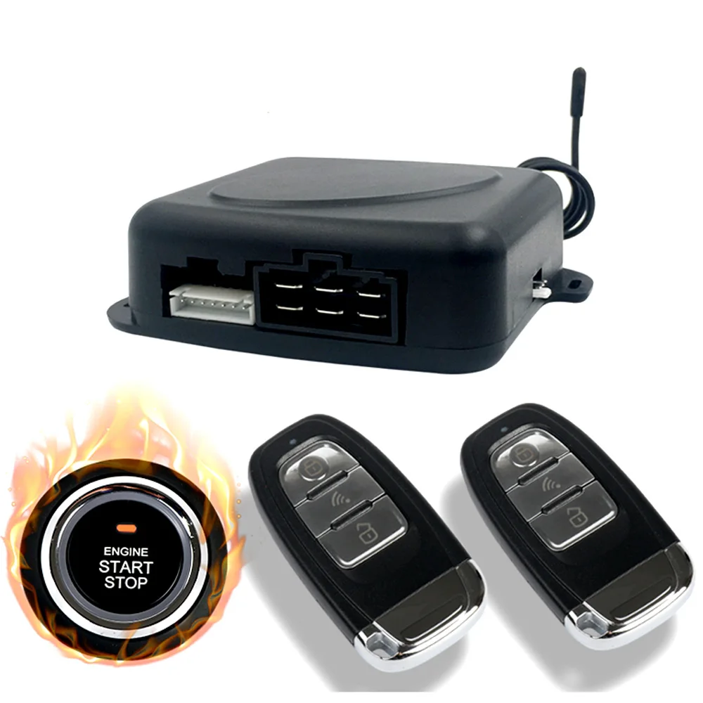 Interior Car Alarm Ignition Start Security System Key Engine Start Push