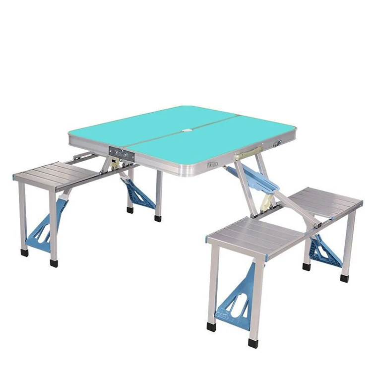 Aluminium Camping Table Folding with MDF Top BBQ Portable Outdoor Picnic Table 