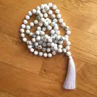 Necklace Necklaces Real 8mm Howlite White Turquoise 108 Mala Beads Knotted Summer Necklace