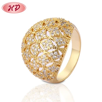 Fashion Simple Gold Plated Big Stone Ring Designs For Women