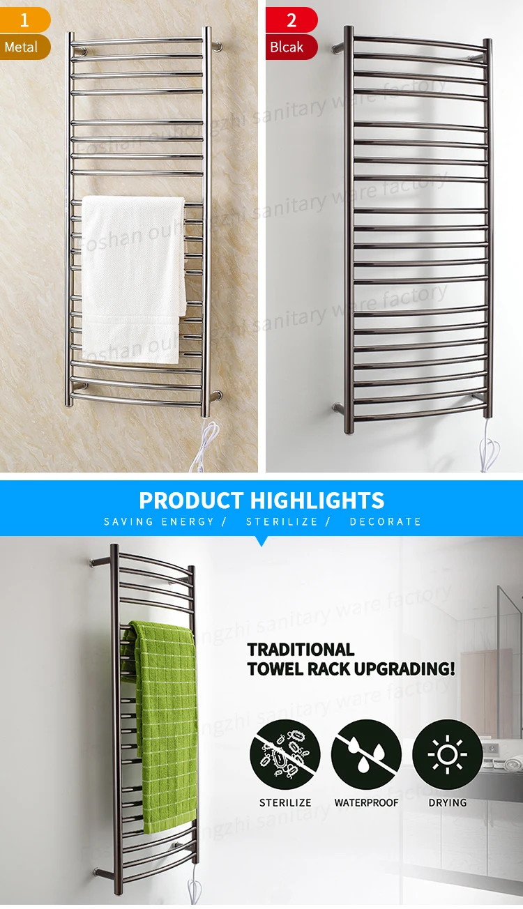 High Quality Bathroom Wall Mounted Stainless Steel Towel Drying Rack Towel Warmer