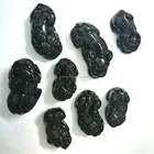 Gemstone Obsidian Charm Natural Gemstone Beads Black Obsidian Chinese Unicorn Pixiu For Bracelets