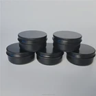 China Tin Can Aluminum 50ml Luxury Black Round Aluminum Tin Cosmetic Can Jar China Supplier