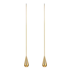 18K Gold Plated Stainless Steel Long Water Drop Shape Dangle Earrings E5313-G-1