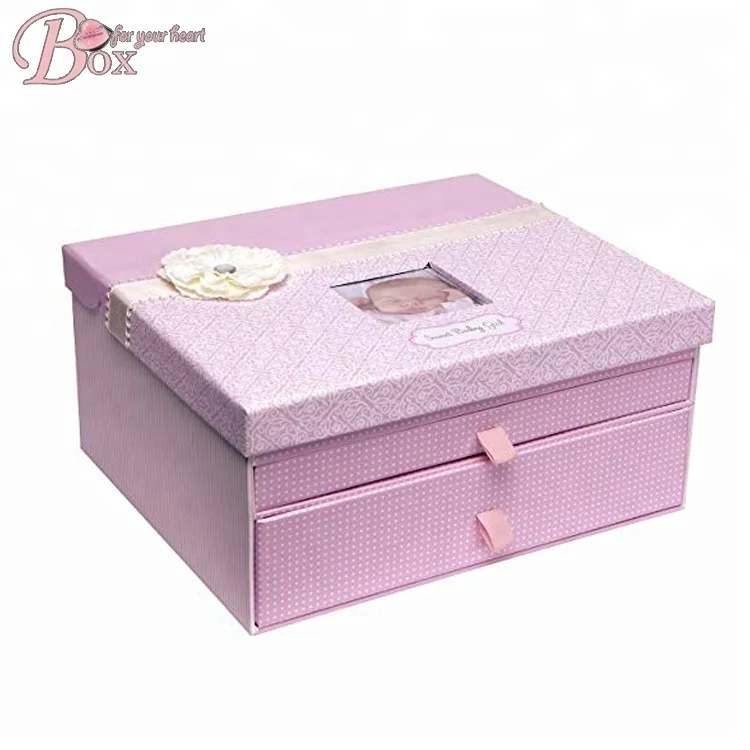 baby cardboard stationary set fancy paper drawer gift box