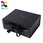 Paper Box Handle Gift Paper Box Luxury Magnetic Wine Paper Packaging Gift Box With Silk Ribbon Handle