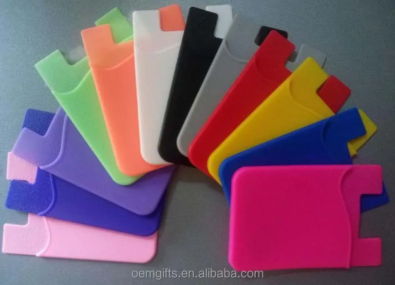 Silicone Adhesive Cell Phone Wallet Card Holder For Credit Card And Business Card Wallet