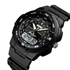 Watches Analog Skmei 1454 New Products Mens Watches Digital Analog 3 Time Zone Mens Watches Water Resistant Wristwatch