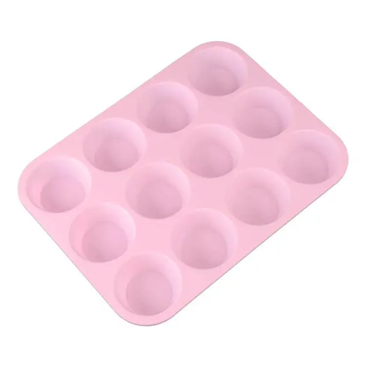 12 Cups Silicone Muffin Pan,  Nonstick BPA Free Cupcake Pan 1 Pack Regular Size Silicone Mold