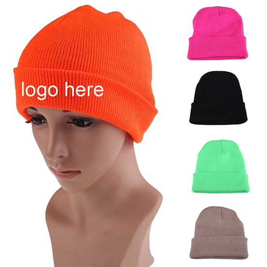 Winter Warmly Fashionable Custom Knitted Beanie Hat