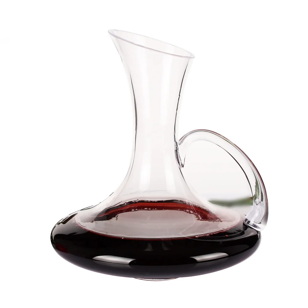 100% Hand Blown Lead-free Glass, Steen Creativity bending handle Wine Decanter 